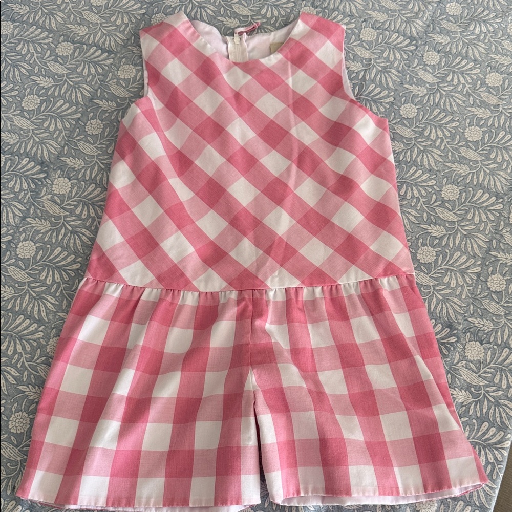 The Beaufort Bonnet Company Pink and White Gingham Girls One-Piece